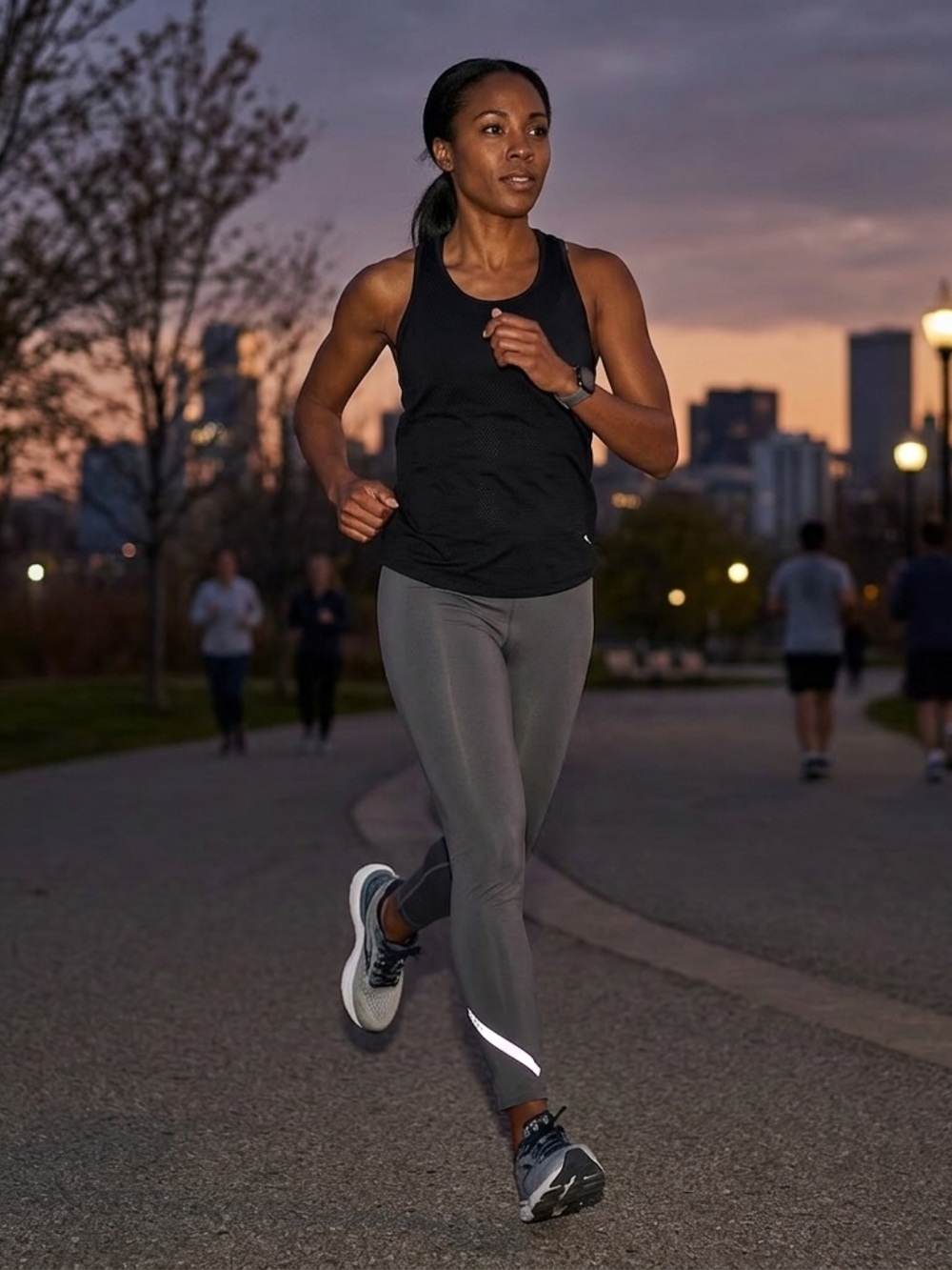 Asics Lite-Show Gray Leggings with Reflective Detail Size XL. Lightweight